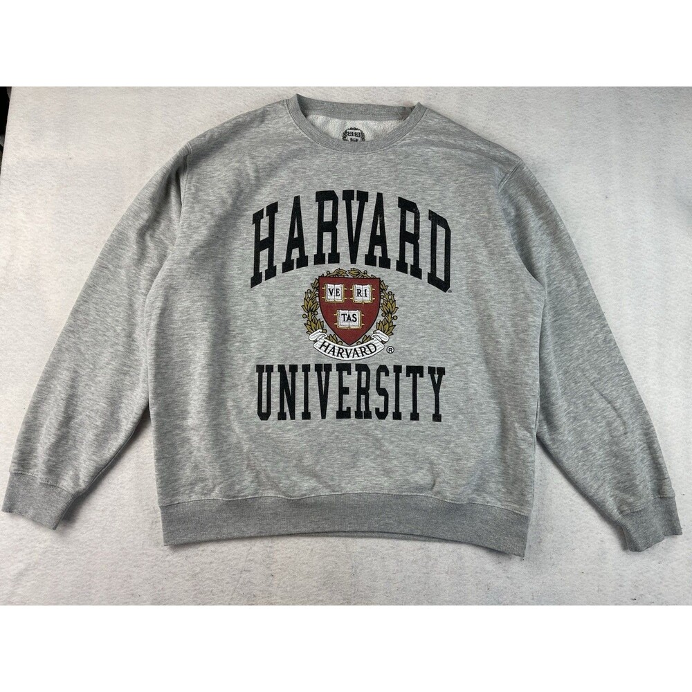 Harvard University Veritas Crest Unisex Size XXL Gray Pullover Sweatshirt
